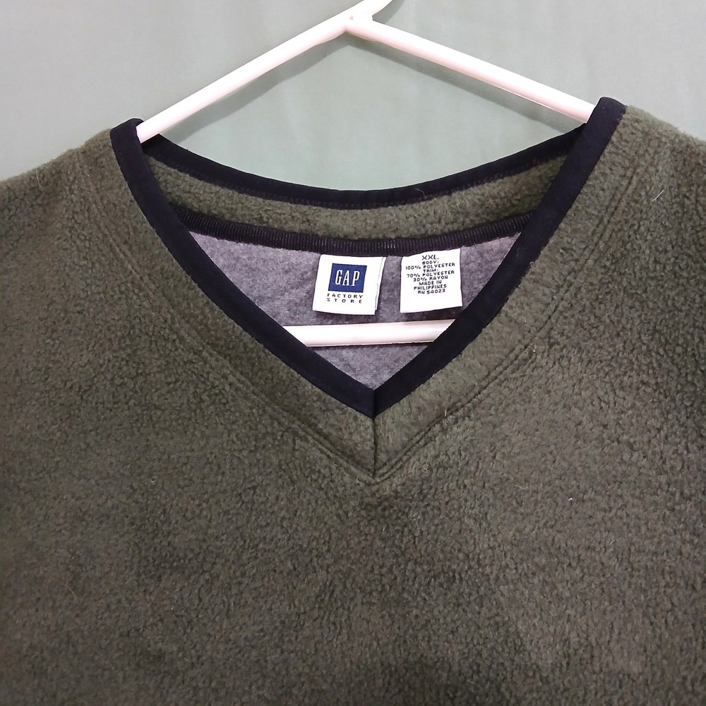 GAP Men's Green V Neck Pullover Sweater XXL Casual Long Sleeve NWOT 2XL - Picture 3 of 8